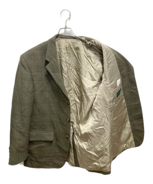 LAUREN RALPH LAUREN（ローレンラルフローレン）LAUREN RALPH LAUREN (ローレンラルフローレン) チェックテーラードジャケット オリーブ サイズ:42Sの古着・服飾アイテム