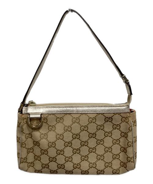 GUCCI（グッチ）GUCCI (グッチ) GGキャンバス･アクセサリーポーチ ハンドバッグ／ワンショルダーバッグ ベージュ サイズ:-の古着・服飾アイテム