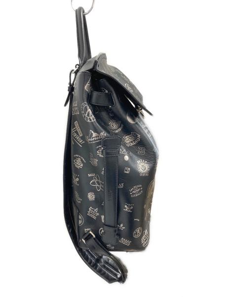 BALLY（バリー）BALLY (バリー) ランダムプリントバックパック ブラック サイズ:-の古着・服飾アイテム