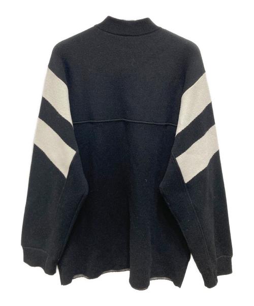 BALENCIAGA（バレンシアガ）BALENCIAGA (バレンシアガ) SPORTY B ロゴ刺繍オーバーサイズニットセーター ブラック×グレー サイズ:Lの古着・服飾アイテム