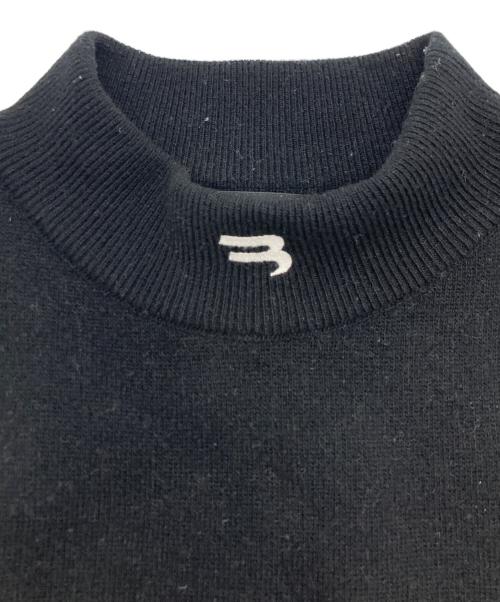 BALENCIAGA（バレンシアガ）BALENCIAGA (バレンシアガ) SPORTY B ロゴ刺繍オーバーサイズニットセーター ブラック×グレー サイズ:Lの古着・服飾アイテム
