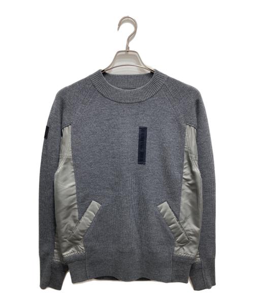 BRIEFING GOLF（ブリーフィング ゴルフ）BRIEFING GOLF (ブリーフィング ゴルフ) CE MS DOCKING CREWNECK KNIT グレー サイズ:Sの古着・服飾アイテム