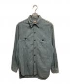 SUGAR CANEシュガーケーン）の古着「ストライプワークシャツ」｜グリーン