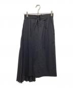 HYKEハイク）の古着「プリーツドッキングスカート」｜ブラック