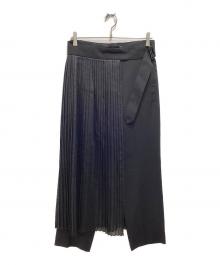 HYKE（ハイク）の古着「プリーツレイヤードパンツ」｜ブラック