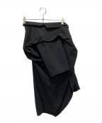 ENFOLDエンフォルド）の古着「19AW Asymmetry Wrap Skirt アシンメトリーラップスカート」｜ブラック
