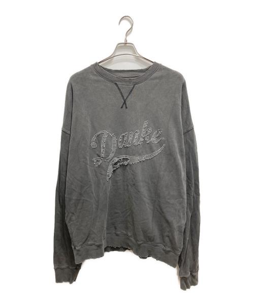 DANKE SCHON（ダンケ シェーン）DANKE SCHON (ダンケ シェーン) ピグメント加工 クルーネックスウェット グレー サイズ:Mの古着・服飾アイテム