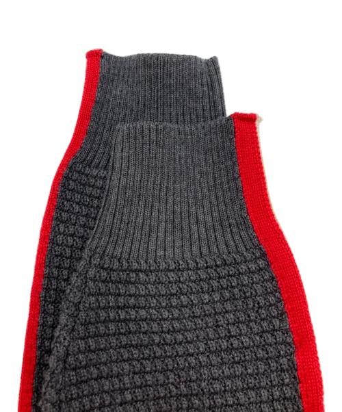 MONCLER（モンクレール）MONCLER (モンクレール) クルーネック ワッフル ニット セーター／GIROCOLLO TRICOT グレー サイズ:Mの古着・服飾アイテム