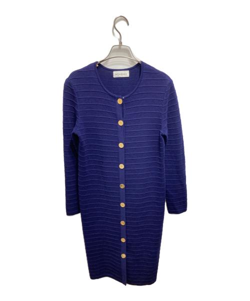 Yves Saint Laurent（イヴサンローラン）Yves Saint Laurent (イヴサンローラン) ニットワンピース ネイビー サイズ:Ⅿの古着・服飾アイテム