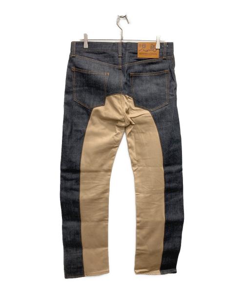 KOJIMA GENES（コジマジーンズ）KOJIMA GENES (コジマジーンズ) モンキー コンボ パンツ ネイビー×ベージュ サイズ:W34の古着・服飾アイテム