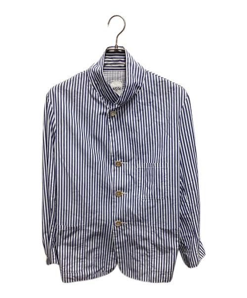 45R（フォーティファイブ・アール）45R (フォーティファイブ・アール) ダンプ無双の908シャツジャケット スカイブルー サイズ:Ｌの古着・服飾アイテム