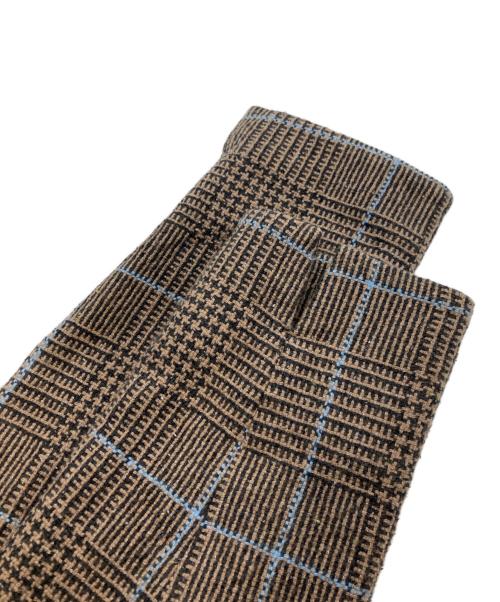 45R（フォーティファイブ・アール）45R (フォーティファイブ・アール) グレンチェックスタンドカラージャケット ブラウン サイズ:3の古着・服飾アイテム