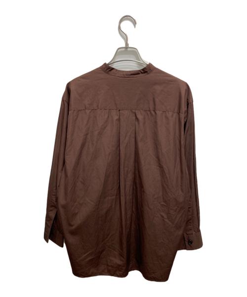 MHL（エムエイチエル）MHL (エムエイチエル) ノーカラーシャツ／MH50 ARCHIVE SHIRTS ブラウン サイズ:Mの古着・服飾アイテム