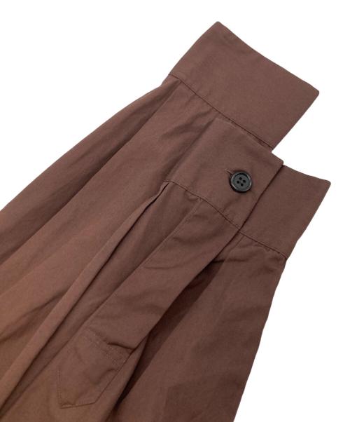 MHL（エムエイチエル）MHL (エムエイチエル) ノーカラーシャツ／MH50 ARCHIVE SHIRTS ブラウン サイズ:Mの古着・服飾アイテム