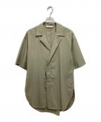 Ujohウジョー）の古着「ジップハーフスリーブシャツ」｜グリーン
