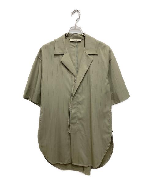 Ujoh（ウジョー）Ujoh (ウジョー) ジップハーフスリーブシャツ グリーン サイズ:Lの古着・服飾アイテム