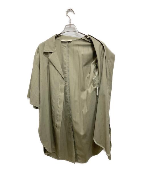 Ujoh（ウジョー）Ujoh (ウジョー) ジップハーフスリーブシャツ グリーン サイズ:Lの古着・服飾アイテム