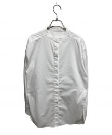 Du noir（デュ ノワール）の古着「ノーカラーブラウス」｜ホワイト