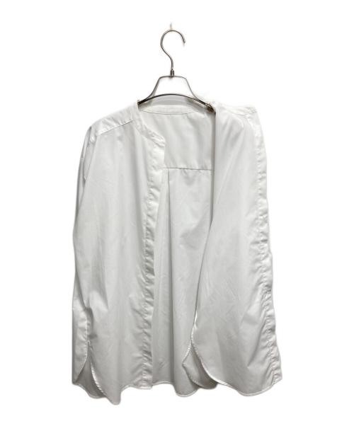 Du noir（デュ ノワール）Du noir (デュ ノワール) ノーカラーブラウス ホワイト サイズ:FREEの古着・服飾アイテム