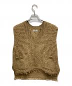 IENAイエナ）の古着「ツイードニットベスト」｜ブラウン