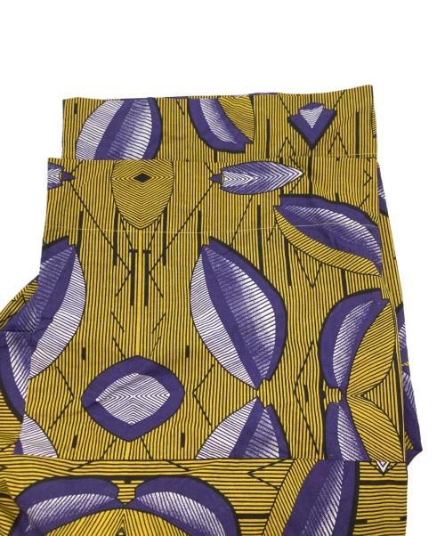 sara mallika（サラマリカ）sara mallika (サラマリカ) CTN AFRICAN PRT VNECK DRESS イエロー サイズ:FREEの古着・服飾アイテム