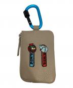 ear PAPILLONNERイアパピヨネ）の古着「《牛革》カラビナ付きパス＆キーケース」｜ブラウン