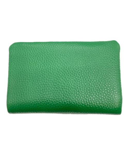 ear PAPILLONNER（イアパピヨネ）ear PAPILLONNER (イアパピヨネ) 牛革がま口二つ折り財布 グリーン 未使用品の古着・服飾アイテム