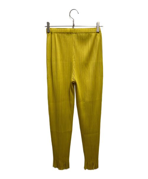 PLEATS PLEASE（プリーツプリーズ）PLEATS PLEASE (プリーツプリーズ) フリンジプリーツパンツ イエロー サイズ:-の古着・服飾アイテム