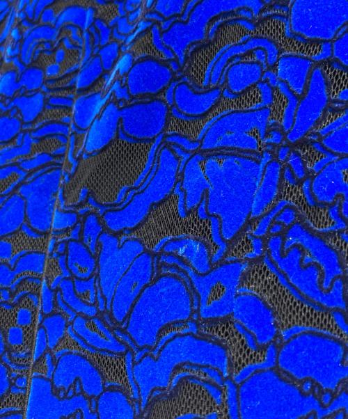 LOUIS VUITTON（ルイ ヴィトン）LOUIS VUITTON (ルイ ヴィトン) ベロアレースワンピース ブラック×ブルー サイズ:36の古着・服飾アイテム