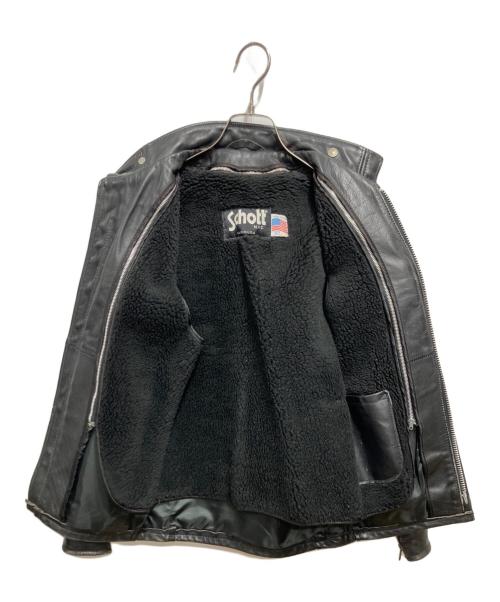 Schott（ショット）Schott (ショット) 裏ボアライナーシングルレザージャケット ブラック サイズ:32の古着・服飾アイテム