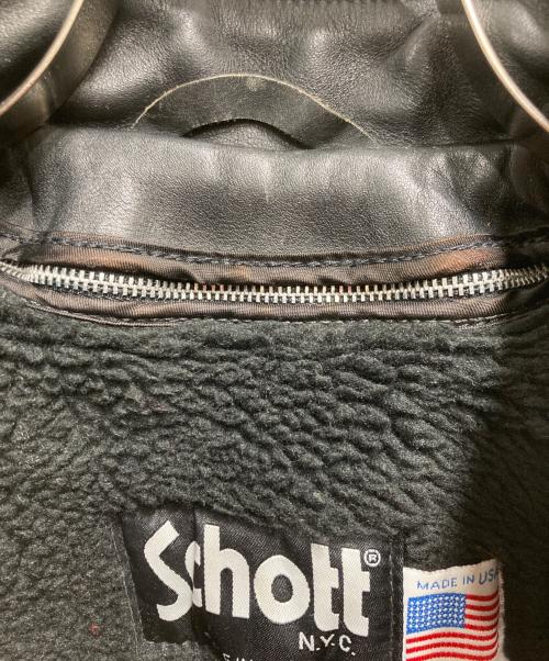 Schott（ショット）Schott (ショット) 裏ボアライナーシングルレザージャケット ブラック サイズ:32の古着・服飾アイテム