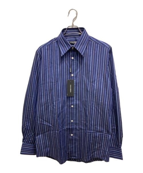 DOLCE & GABBANA（ドルチェ＆ガッバーナ）DOLCE & GABBANA (ドルチェ＆ガッバーナ) ストライプドレスシャツ ネイビー サイズ:17/43 未使用品の古着・服飾アイテム