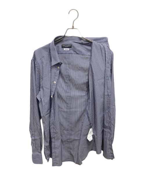 DOLCE & GABBANA（ドルチェ＆ガッバーナ）DOLCE & GABBANA (ドルチェ＆ガッバーナ) ストライプシャツ ネイビー サイズ:42の古着・服飾アイテム