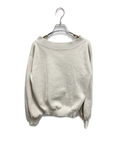 La boutique BonBon（ラブティックボンボン）La boutique BonBon (ラブティックボンボン) 【全骨格対応】Vネックラメニット ベージュ サイズ:FREEの古着・服飾アイテム