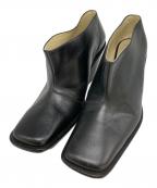 UNTISHOLDアンチショルド）の古着「スクエアトゥショートブーツ」｜ブラック