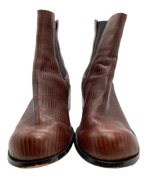 UNTISHOLD（アンチショルド）UNTISHOLD (アンチショルド) サイドゴアショートブーツ ブラウン サイズ:23cmの古着・服飾アイテム