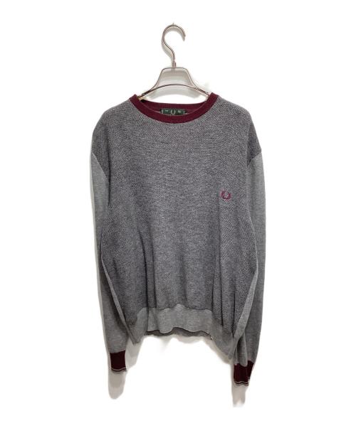 FRED PERRY（フレッドペリー）FRED PERRY (フレッドペリー) 切替ニット グレー サイズ:XLの古着・服飾アイテム