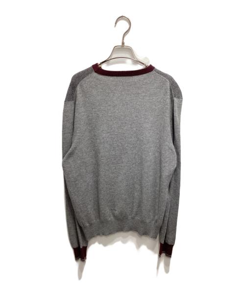 FRED PERRY（フレッドペリー）FRED PERRY (フレッドペリー) 切替ニット グレー サイズ:XLの古着・服飾アイテム
