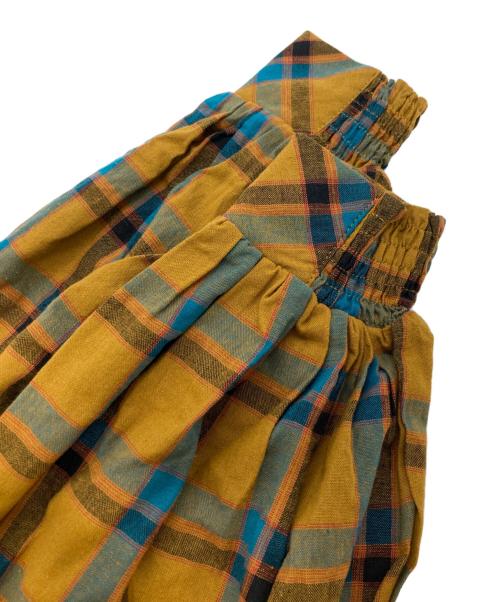 ECLIN（エクラン）ECLIN (エクラン) タータンチェックボリュームマキシワンピース ブラウン サイズ:FREEの古着・服飾アイテム