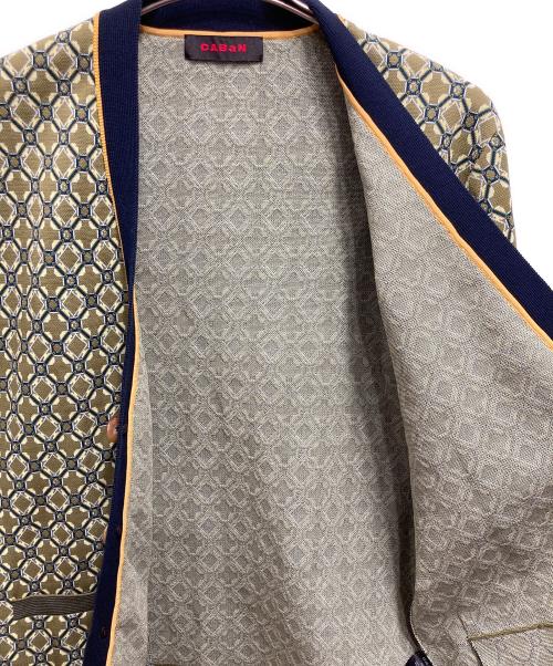 CABAN（キャバン）CABAN (キャバン) クロスタイルジャカード Vネックカーディガン グリーン サイズ:Mの古着・服飾アイテム