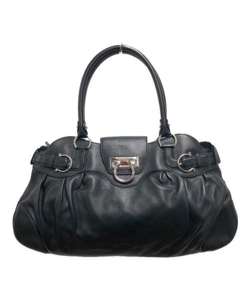 Salvatore Ferragamo（サルヴァトーレ フェラガモ）Salvatore Ferragamo (サルヴァトーレ フェラガモ) ガンチーニ マリッサ/ハンドバッグ ブラックの古着・服飾アイテム