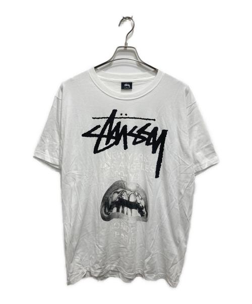 stussy（ステューシー）stussy (ステューシー) RICK OWENS (リックオウエンス) WORLD TOUR tee ホワイト サイズ:Lの古着・服飾アイテム