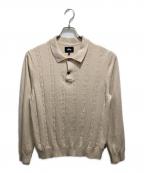 stussyステューシー）の古着「ニットポロシャツ」｜ベージュ