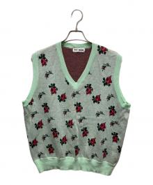 TTT MSW（ティー モダンストリートウェア）の古着「フラワーニットベスト」｜グリーン