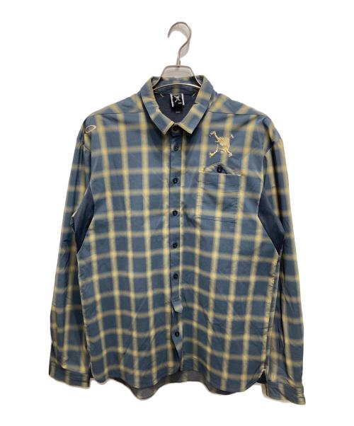 OAKLEY（オークリー）OAKLEY (オークリー) 刺繍ロゴチェックシャツ ブルー サイズ:XLの古着・服飾アイテム