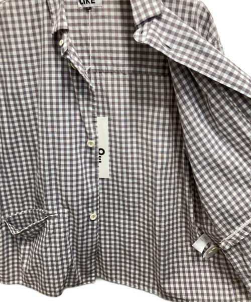 LOLO（ロロ）LOLO (ロロ) 片玉ポケットビックシャツ グレー×ホワイト サイズ:M 未使用品の古着・服飾アイテム