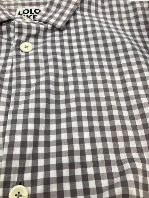 LOLO（ロロ）LOLO (ロロ) 片玉ポケットビックシャツ グレー×ホワイト サイズ:M 未使用品の古着・服飾アイテム