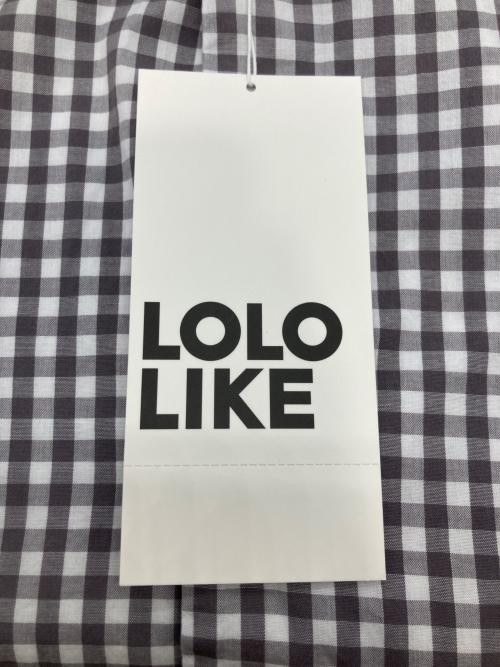 LOLO（ロロ）LOLO (ロロ) 片玉ポケットビックシャツ グレー×ホワイト サイズ:M 未使用品の古着・服飾アイテム