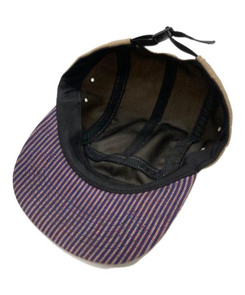 SUPREME（シュプリーム）SUPREME (シュプリーム) 12SS Canvas Stripe Camp Cap ブラウン×ネイビーの古着・服飾アイテム