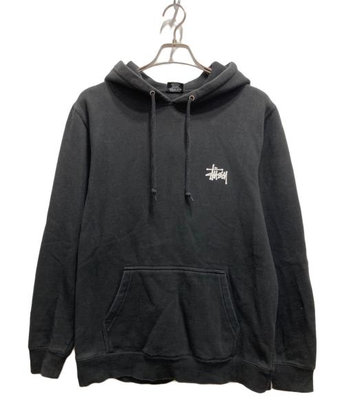 stussy（ステューシー）stussy (ステューシー) ロゴプルオーバーパーカー ブラック サイズ:Mの古着・服飾アイテム